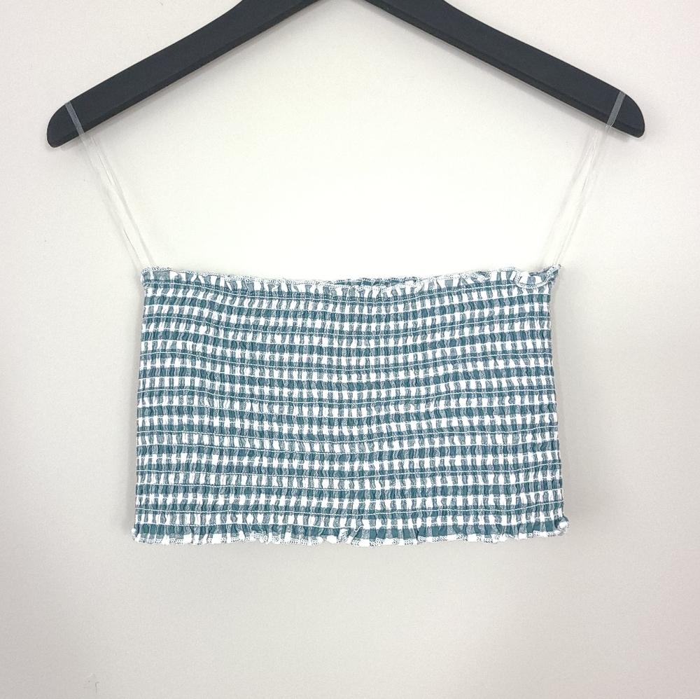 Pacsun Smocked Checkered Crop Top Tube Top